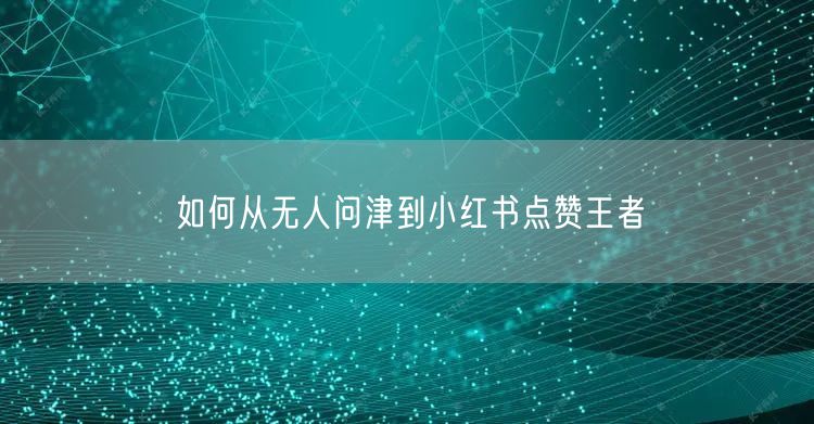 如何从无人问津到小红书点赞王者