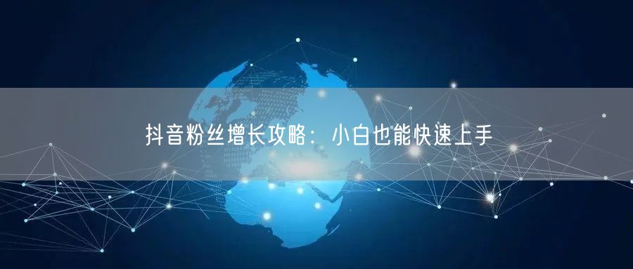 抖音粉丝增长攻略：小白也能快速上手