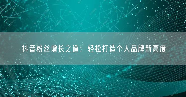 抖音粉丝增长之道：轻松打造个人品牌新高度