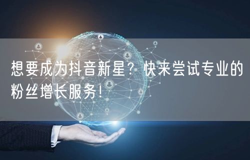 想要成为抖音新星？快来尝试专业的粉丝增长服务！
