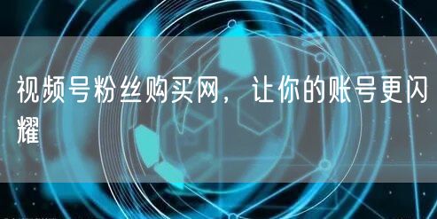 视频号粉丝购买网，让你的账号更闪耀